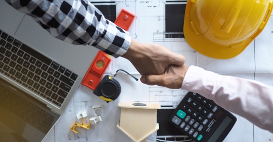 contractor shaking hands