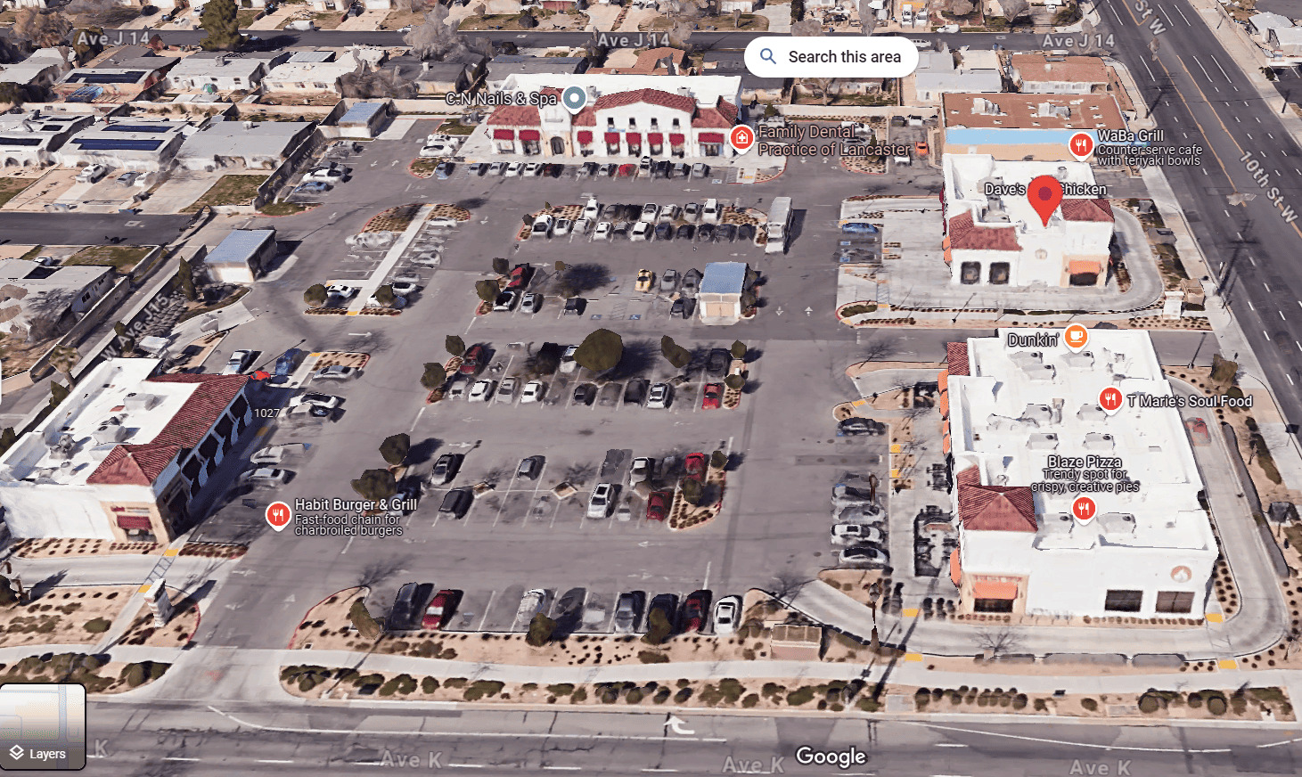 10th & K Center (Dave's Hot Chicken, The Habit shell, T-Marie's